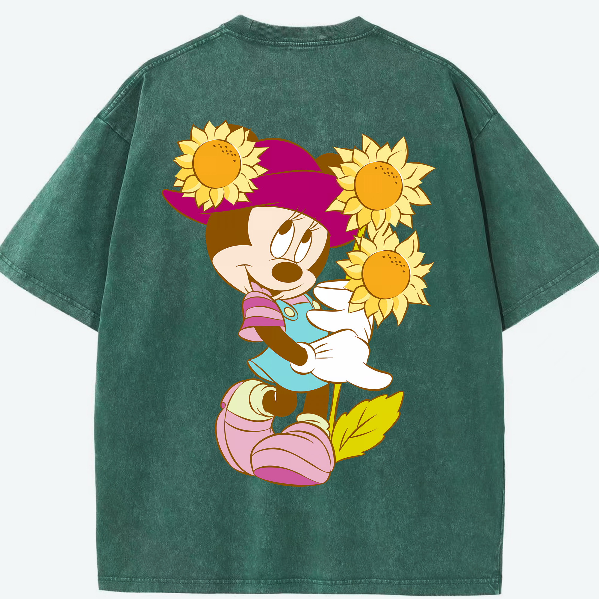 （画像用） ミッキーマウス Mickey Mouse 綿100% ヴィンテージ風 半袖Tシャツ（背面プリント）